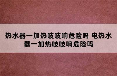 热水器一加热吱吱响危险吗 电热水器一加热吱吱响危险吗